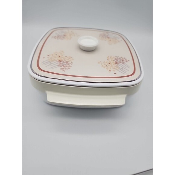 Vintage Thermo Serv Insulated Serving Casserole Vegetable Dish Floral Audry 1984 - Picture 11 of 12